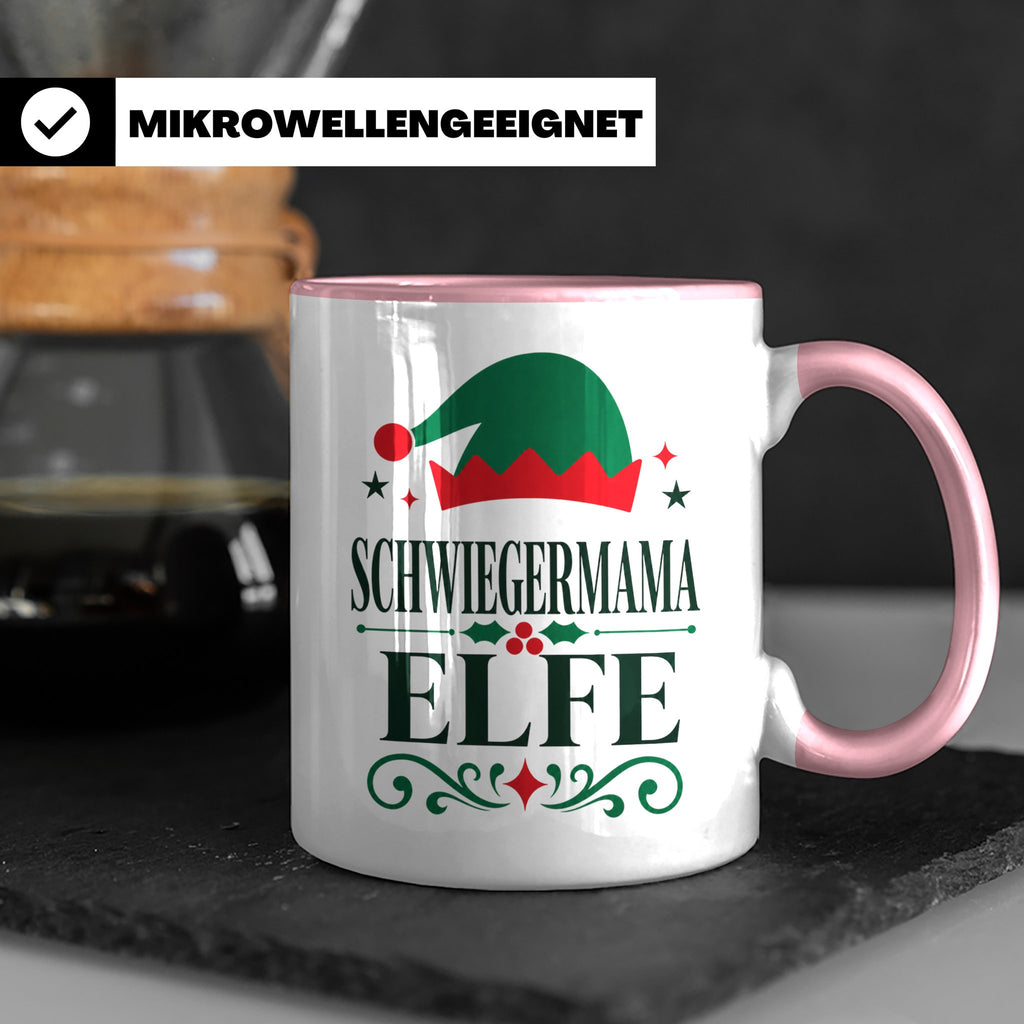 Schwiegermama Elfe Tasse lustig Spruch Geschenk für Schwiege – Rosa [farbe:rosa]