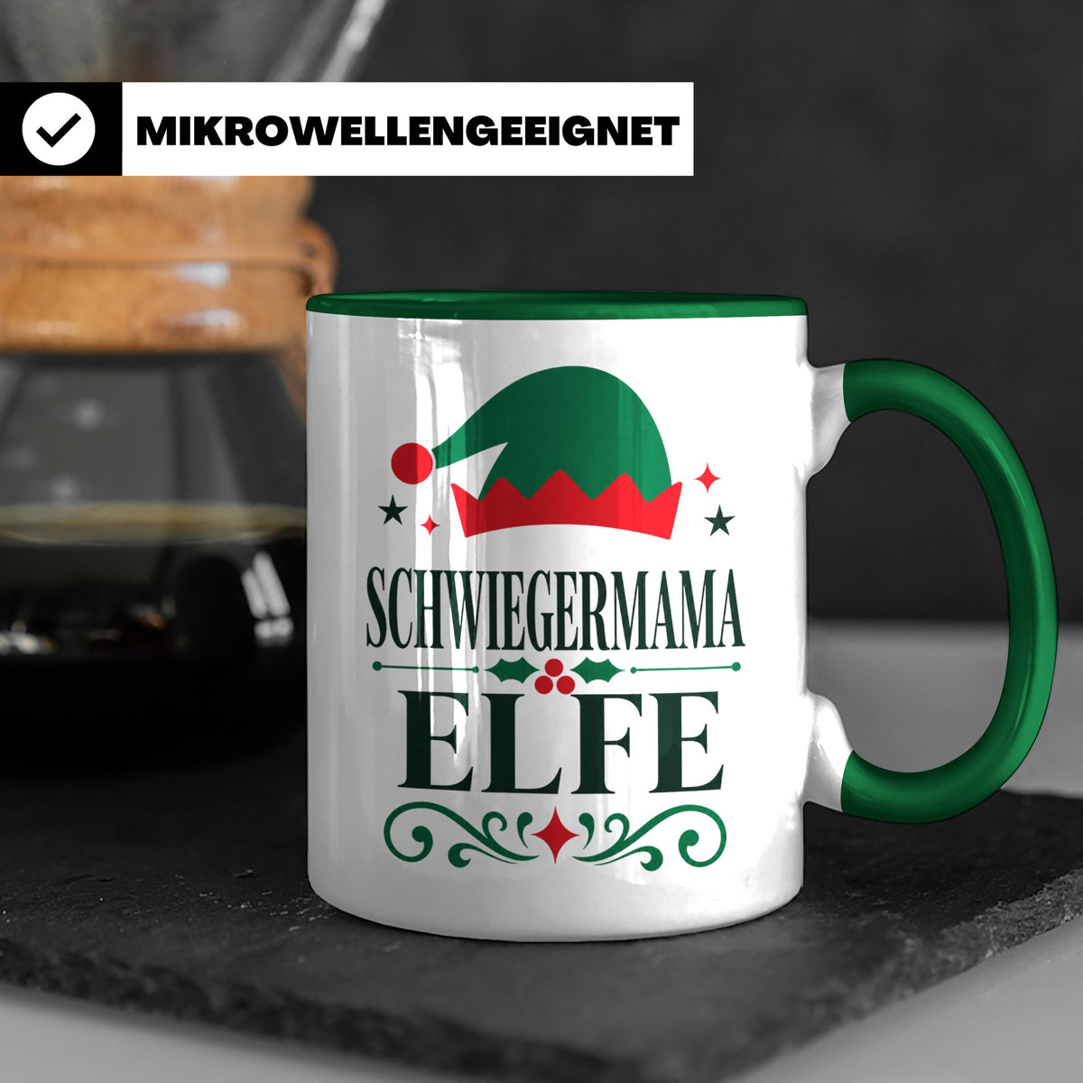 Schwiegermama Elfe Tasse lustig Spruch Geschenk für Schwiege – Grün [farbe:grün]