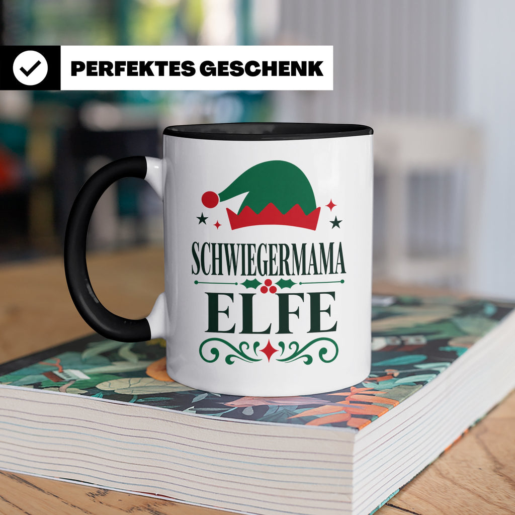 Schwiegermama Elfe Tasse lustig Spruch Geschenk für Schwiege – Schwarz [farbe:schwarz]