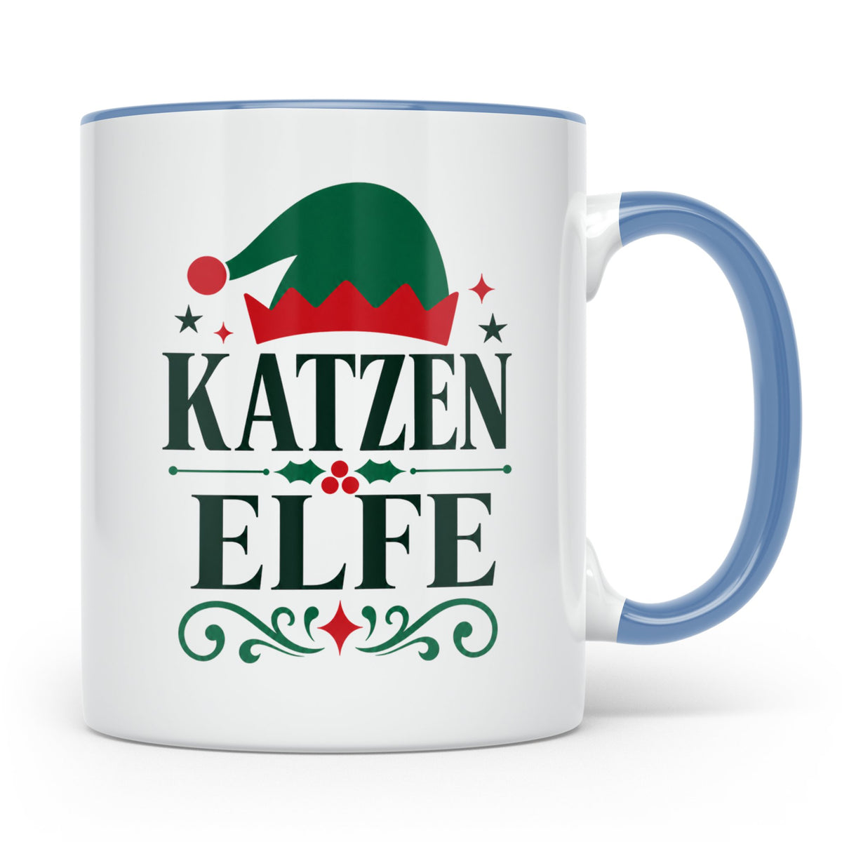 Katzen Elfe Tasse für Katzenliebhaber | Lustiger Spruch Weih – Blau [farbe:blau]