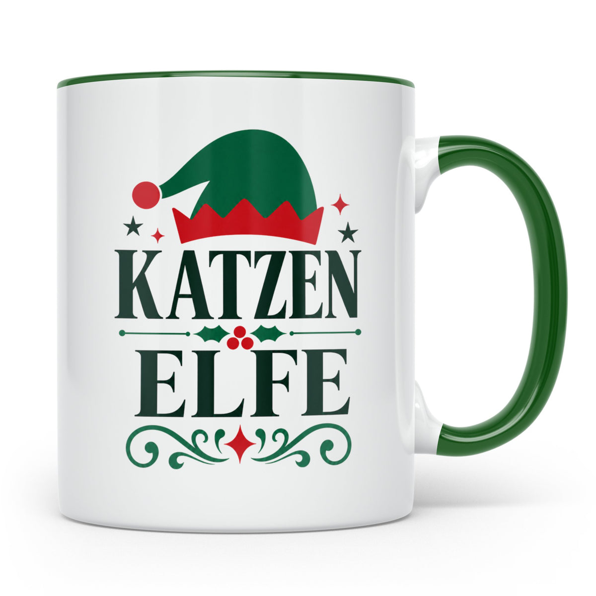 Katzen Elfe Tasse für Katzenliebhaber | Lustiger Spruch Weih – Grün [farbe:grün]