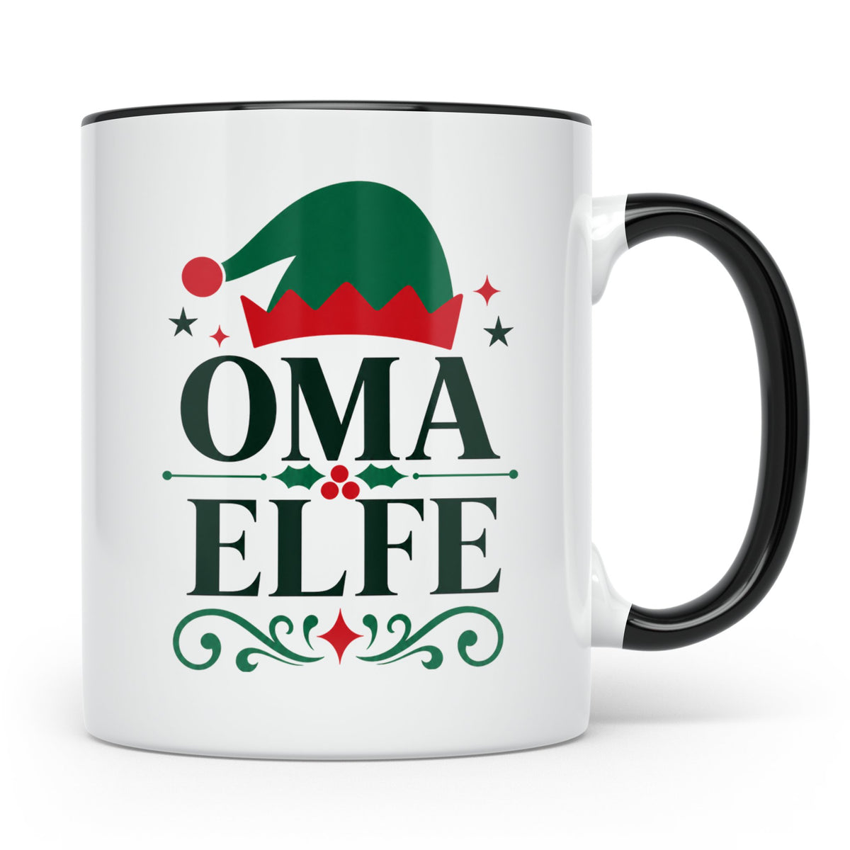 Oma Elfe Tasse lustig für die beste Oma als Geschenkidee zu  – Schwarz [farbe:schwarz]