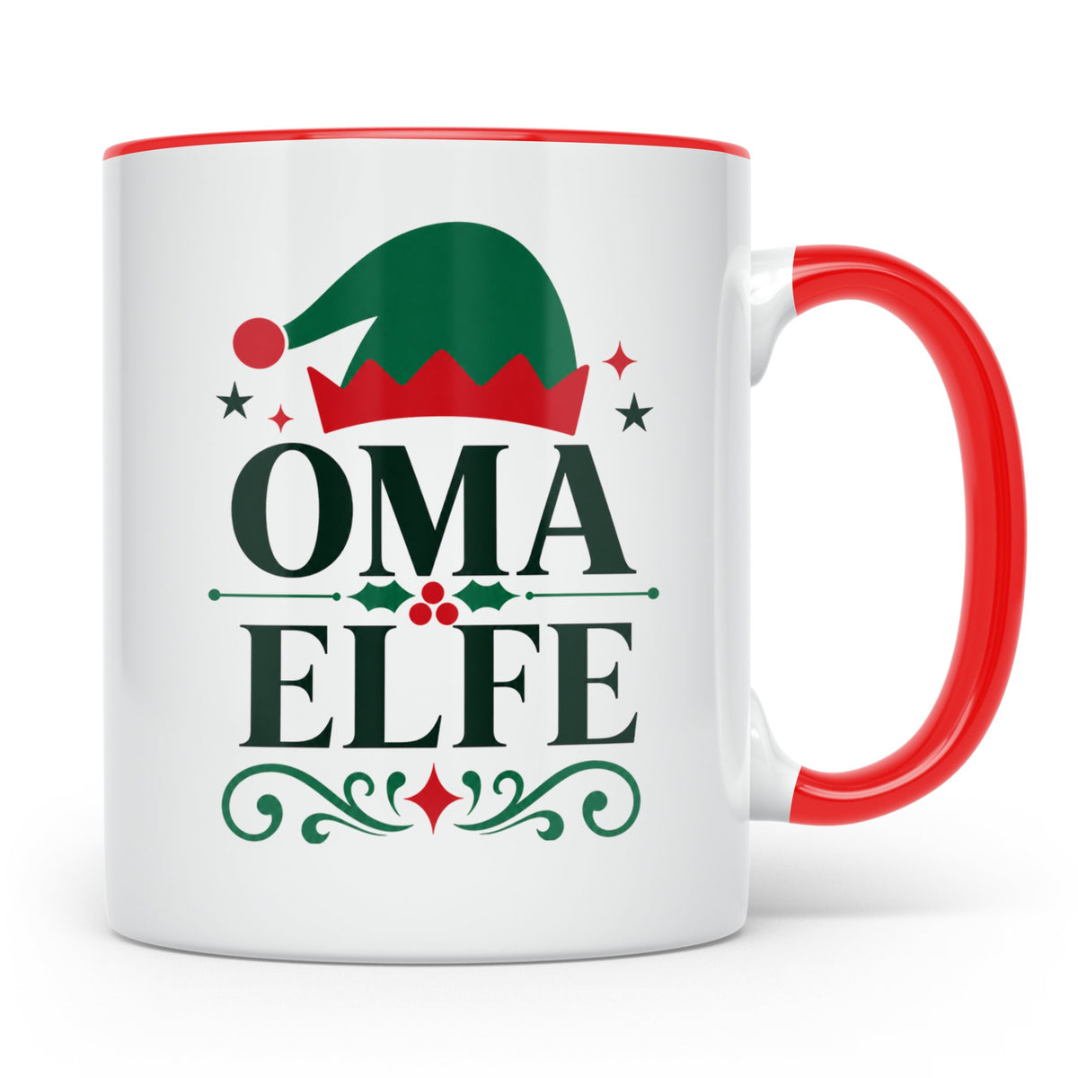 Oma Elfe Tasse lustig für die beste Oma als Geschenkidee zu  – Rot [farbe:rot]