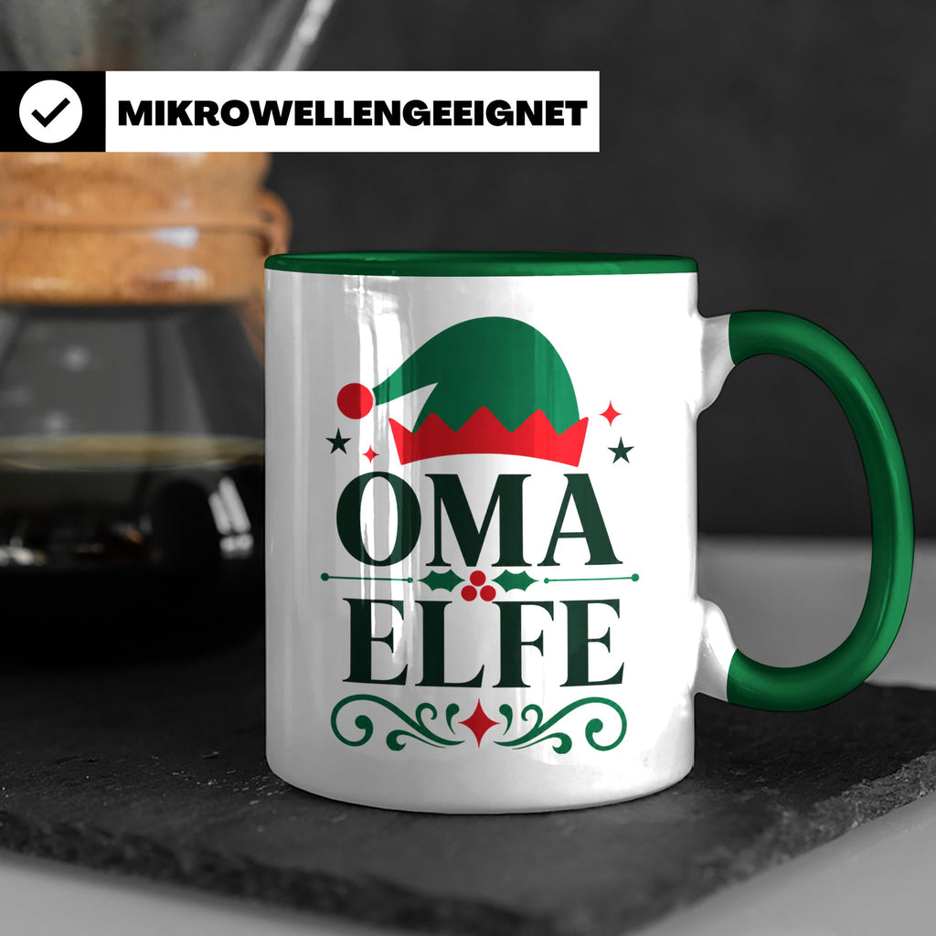Oma Elfe Tasse lustig für die beste Oma als Geschenkidee zu  – Grün [farbe:grün]