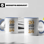 20. Geburtstag Tasse - Als Gott mich schuf Geschenkidee - Lu – Blau [farbe:blau]