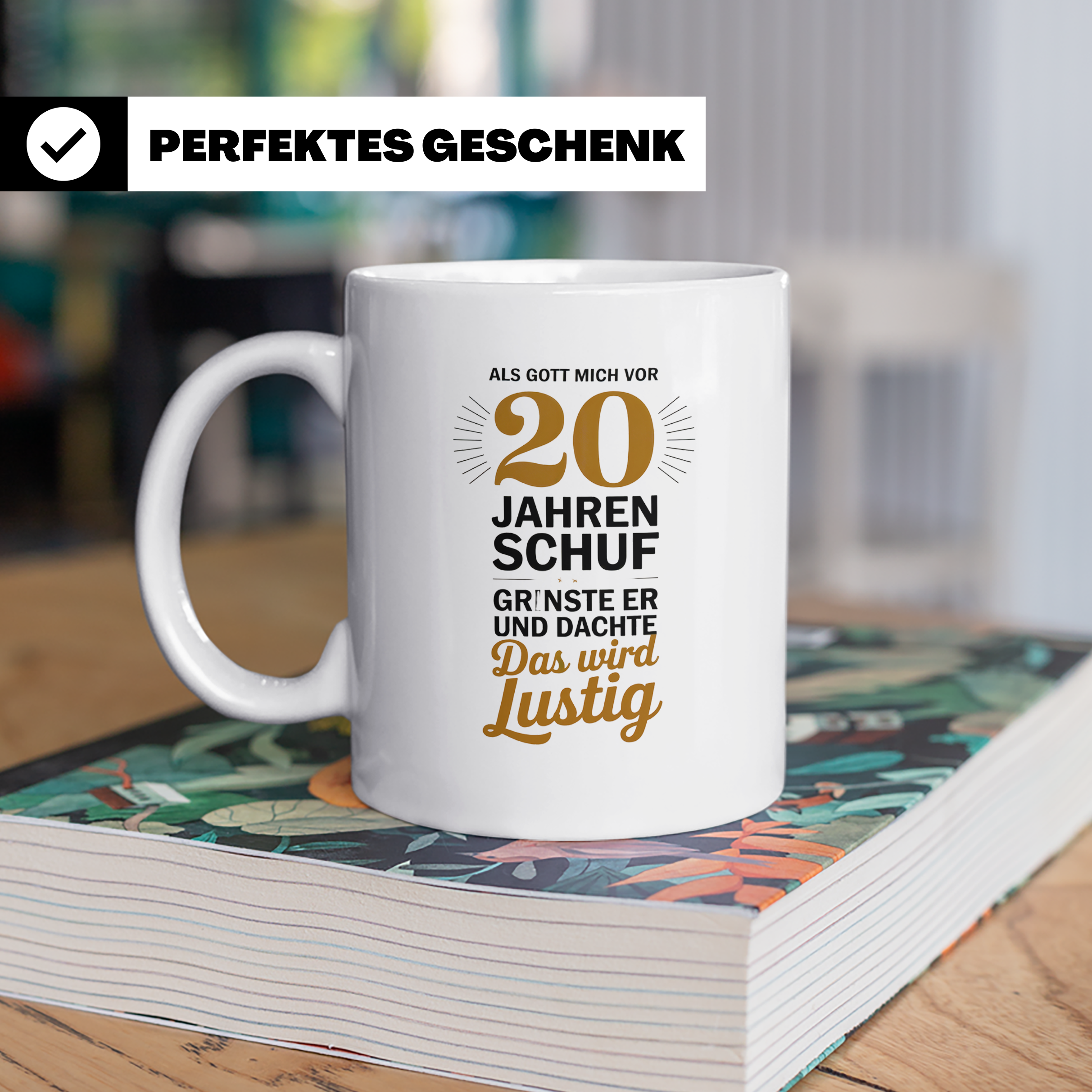 20. Geburtstag Tasse - Als Gott mich schuf Geschenkidee - Lu – Weiß [farbe:weiß]