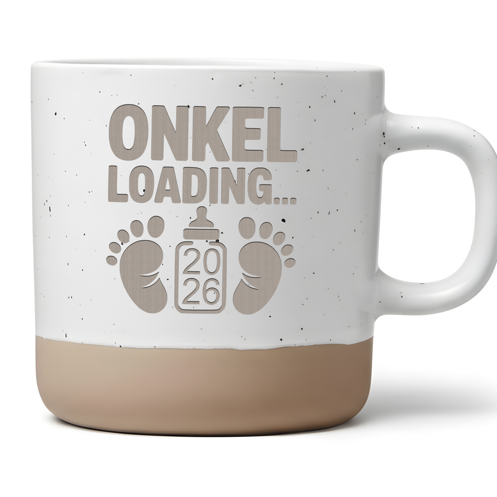 Onkel Loading 2026 Tasse Baby Ankündigung Geschenk werdender Onkel Kaffeetasse Du wirst Onkel Überraschung Babyfüße Becher Beförderung