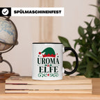 Uroma Elfe Tasse lustig Weihnachts Partnerlook Familie Gesch – Schwarz [farbe:schwarz]