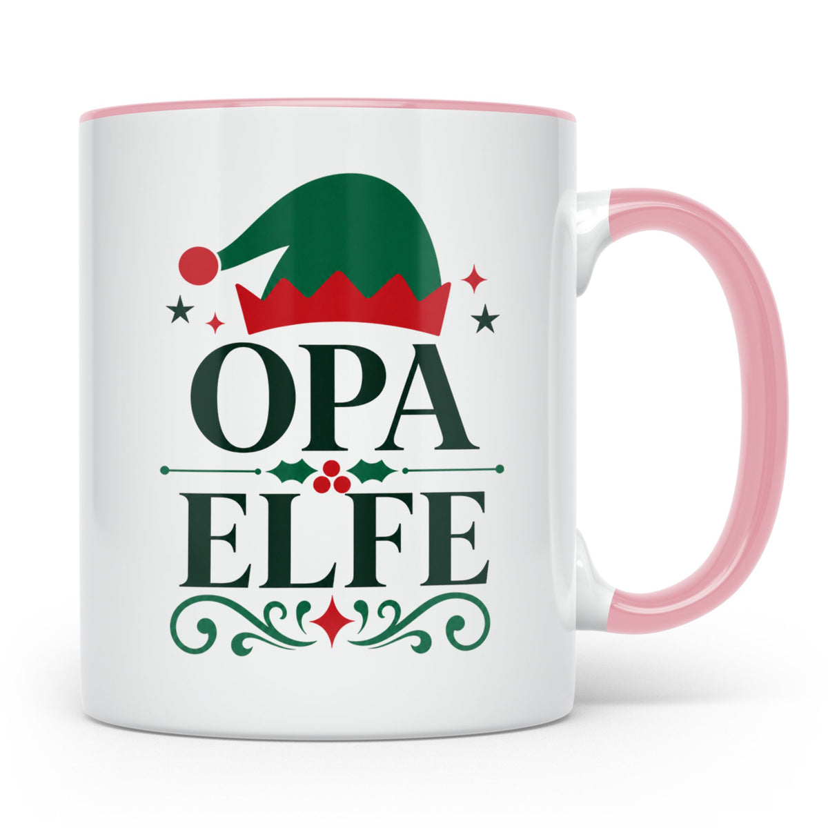 Opa Elfe Tasse lustig Großvater Spruch Kaffeetasse Geschenki – Rosa [farbe:rosa]