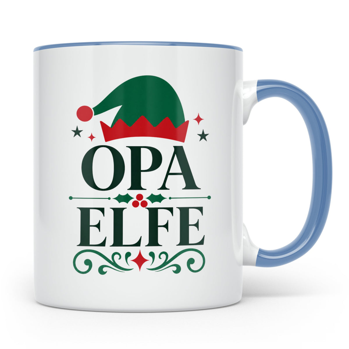 Opa Elfe Tasse lustig Großvater Spruch Kaffeetasse Geschenki – Blau [farbe:blau]