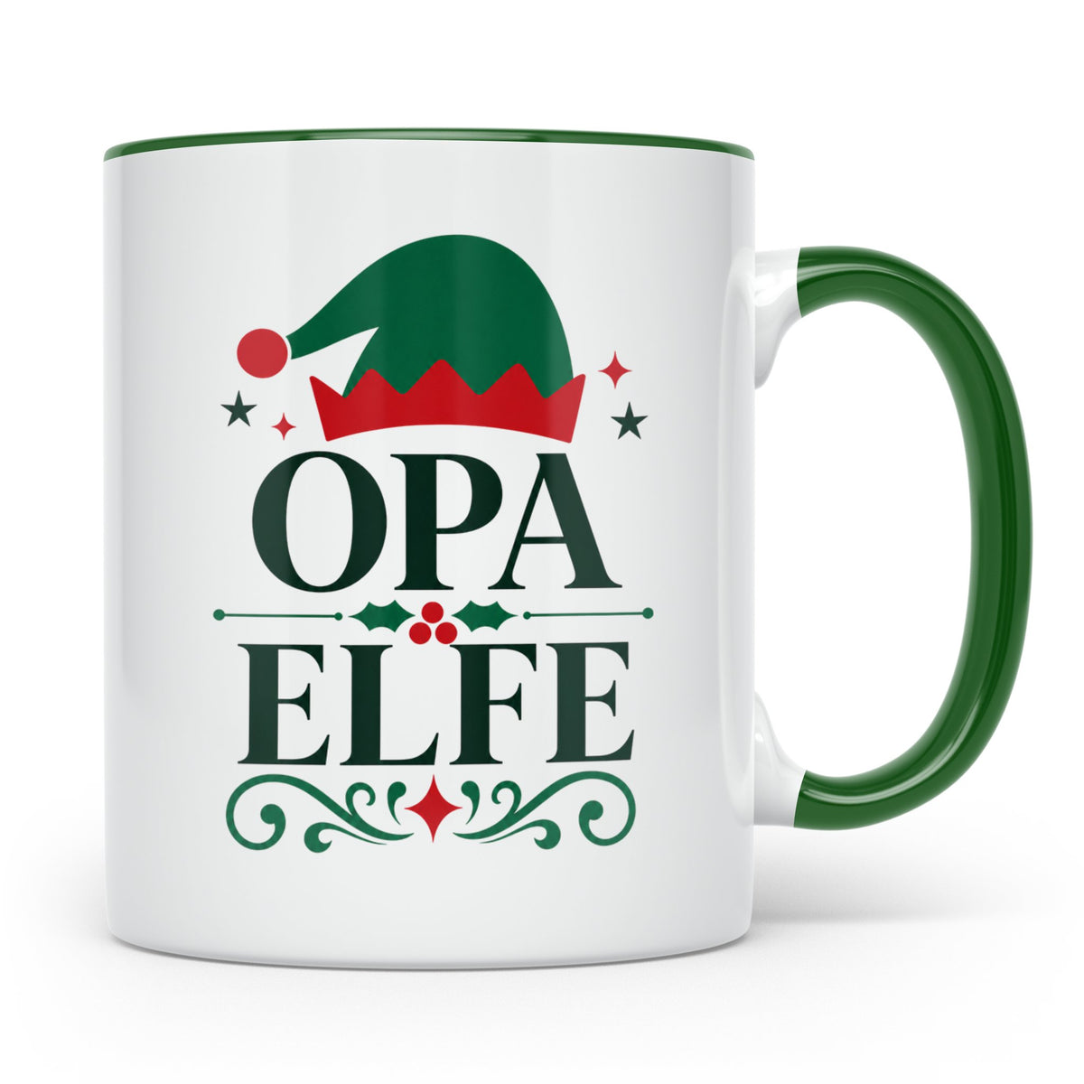 Opa Elfe Tasse lustig Großvater Spruch Kaffeetasse Geschenki – Grün [farbe:grün]