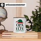 Opa Elfe Tasse lustig Großvater Spruch Kaffeetasse Geschenki – Schwarz [farbe:schwarz]