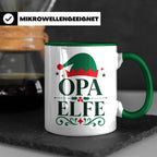 Opa Elfe Tasse lustig Großvater Spruch Kaffeetasse Geschenki – Grün [farbe:grün]
