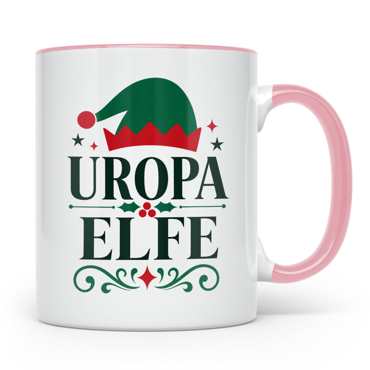 Uropa Elfe Tasse lustiges Urgroßvater Geschenk | Weihnachtse – Rosa [farbe:rosa]