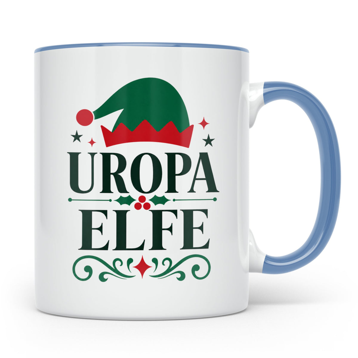 Uropa Elfe Tasse lustiges Urgroßvater Geschenk | Weihnachtse – Blau [farbe:blau]