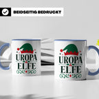 Uropa Elfe Tasse lustiges Urgroßvater Geschenk | Weihnachtse – Blau [farbe:blau]