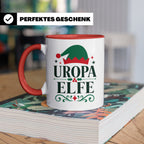 Uropa Elfe Tasse lustiges Urgroßvater Geschenk | Weihnachtse – Rot [farbe:rot]
