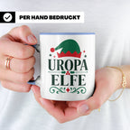 Uropa Elfe Tasse lustiges Urgroßvater Geschenk | Weihnachtse – Blau [farbe:blau]