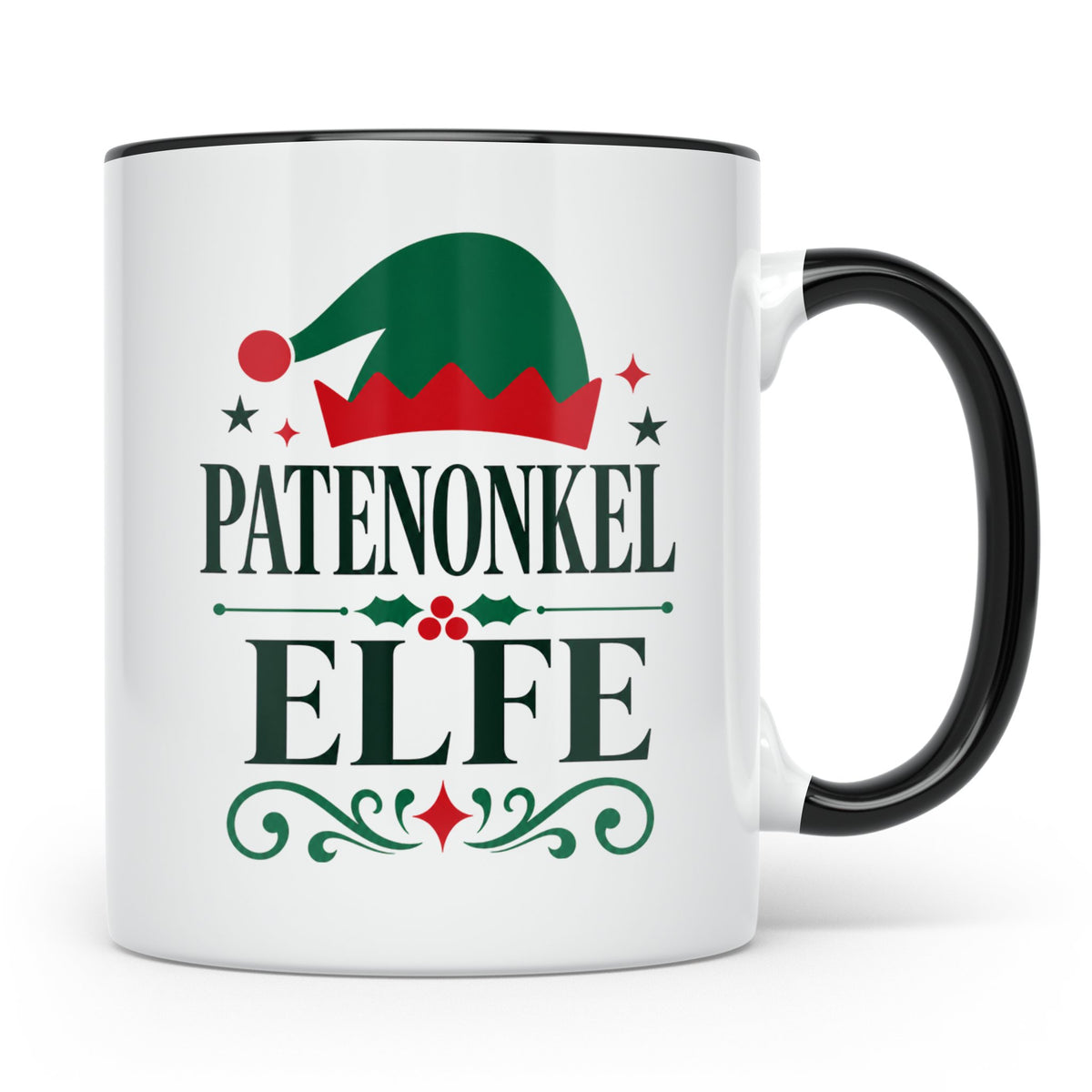 Patenonkel Elfe Tasse lustig Geschenk für Patenonkel Onkel E – Schwarz [farbe:schwarz]