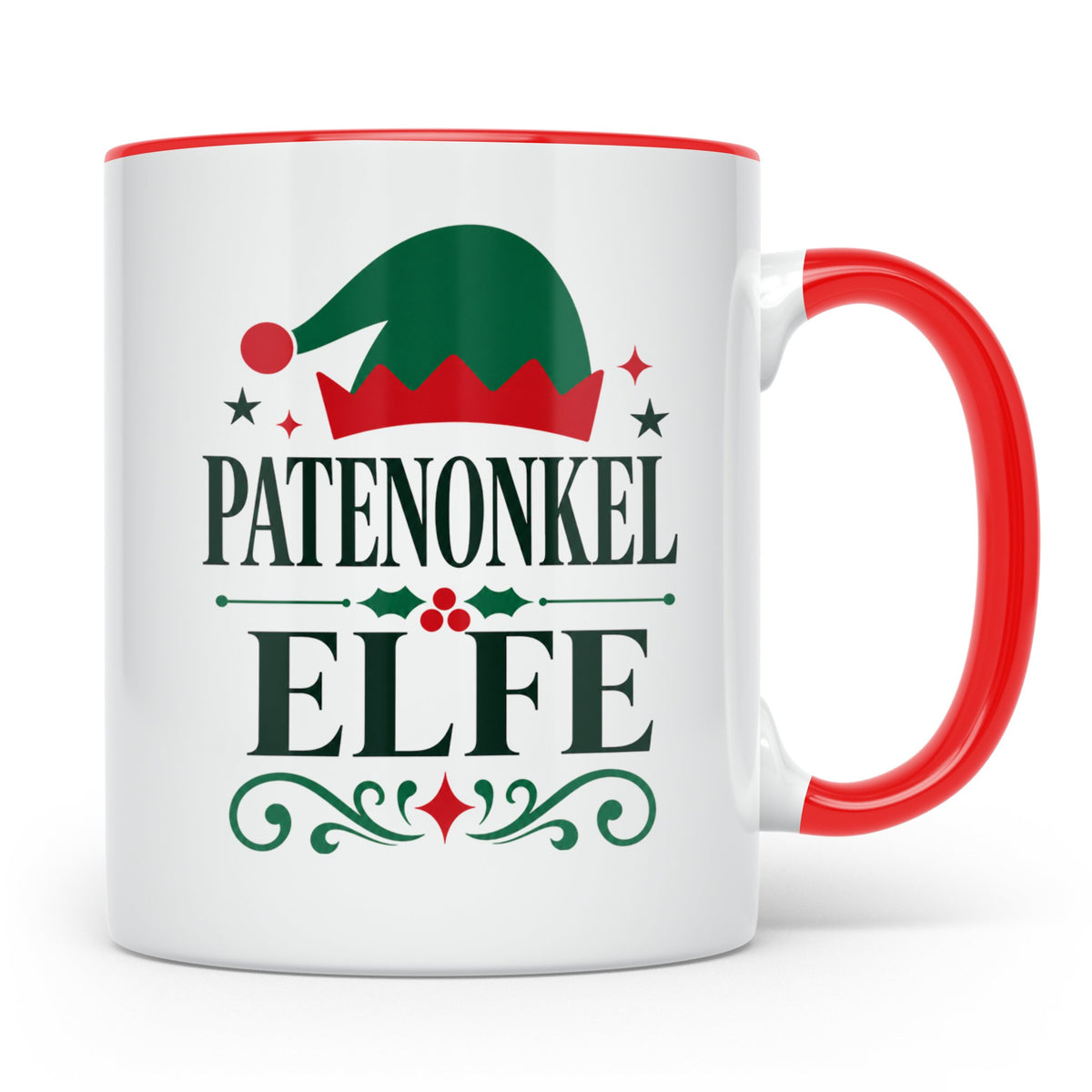 Patenonkel Elfe Tasse lustig Geschenk für Patenonkel Onkel E – Rot [farbe:rot]