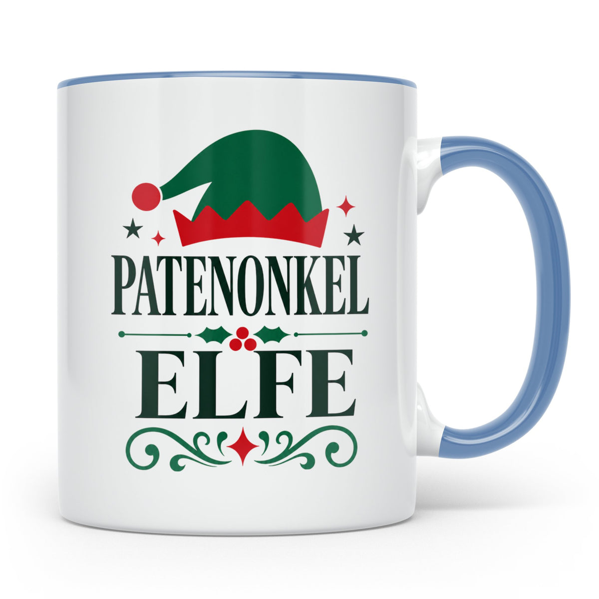 Patenonkel Elfe Tasse lustig Geschenk für Patenonkel Onkel E – Blau [farbe:blau]