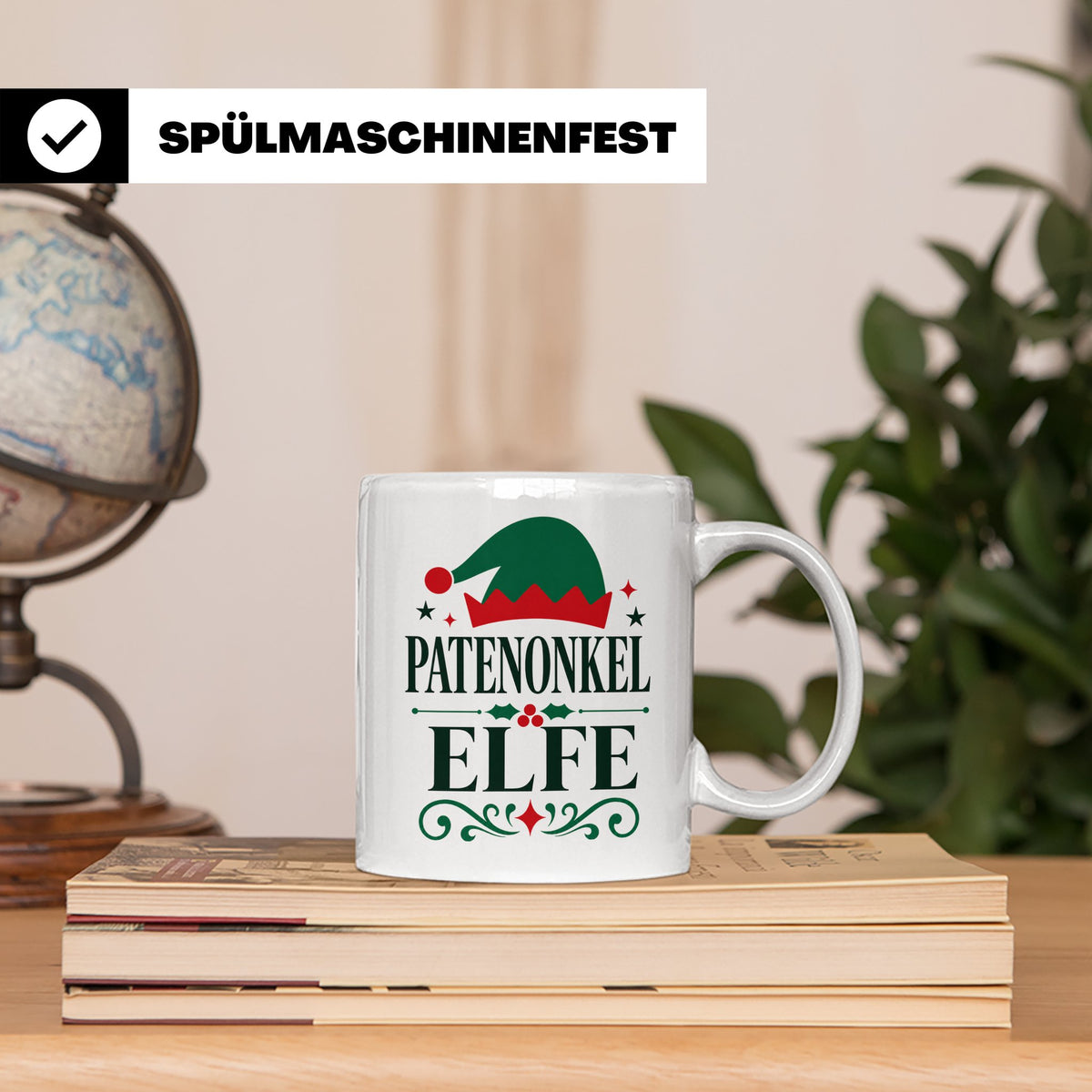 Patenonkel Elfe Tasse lustig Geschenk für Patenonkel Onkel E – Weiß [farbe:weiß]