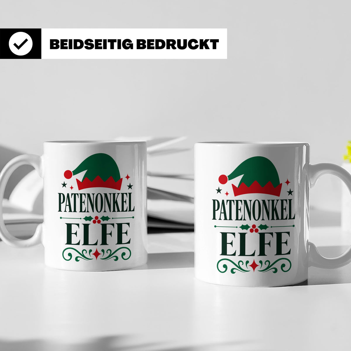 Patenonkel Elfe Tasse lustig Geschenk für Patenonkel Onkel E – Weiß [farbe:weiß]