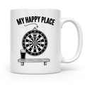 Dart Tasse My Happy Place Spruch für Dartspieler & Fans Kaff – Weiß [farbe:weiß]