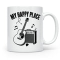 Gitarristen Tasse My Happy Place Spruch Akustikgitarre & Ver – Weiß [farbe:weiß]
