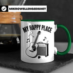 Gitarristen Tasse My Happy Place Spruch Akustikgitarre & Ver – Grün [farbe:grün]