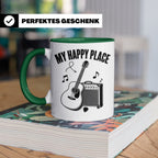 Gitarristen Tasse My Happy Place Spruch Akustikgitarre & Ver – Grün [farbe:grün]