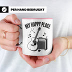 Gitarristen Tasse My Happy Place Spruch Akustikgitarre & Ver – Rosa [farbe:rosa]