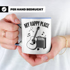 Gitarristen Tasse My Happy Place Spruch Akustikgitarre & Ver – Blau [farbe:blau]