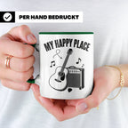 Gitarristen Tasse My Happy Place Spruch Akustikgitarre & Ver – Grün [farbe:grün]