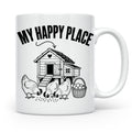 Hühner Tasse My Happy Place Hühnerstall lustiger Spruch für  – Weiß [farbe:weiß]