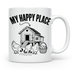 Hühner Tasse My Happy Place Hühnerstall lustiger Spruch für  – Weiß [farbe:weiß]