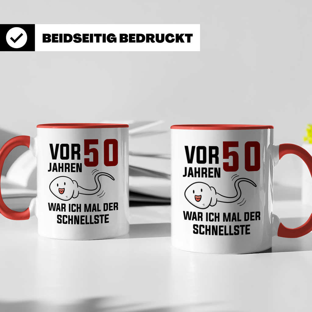 50. Geburtstag Tasse Sperma - Lustige Geschenkidee für Männer & Frauen - Happy Birthday 50! Geschenkidee