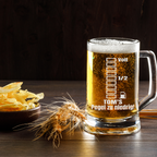 Personalisierter Bierkrug mit Name – „Pegel zu niedrig!“ Lustiger Bierkrug Geschenk
