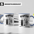 Boxer Tasse My Happy Place Spruch Kampfsport Boxring Geschen – Blau [farbe:blau]