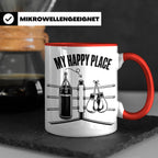Boxer Tasse My Happy Place Spruch Kampfsport Boxring Geschen – Rot [farbe:rot]