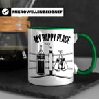 Boxer Tasse My Happy Place Spruch Kampfsport Boxring Geschen – Grün [farbe:grün]