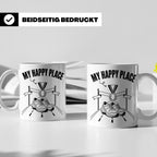 Läufer Tasse My Happy Place Finisher Motiv für Marathon & Ha – Weiß [farbe:weiß]