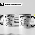 Läufer Tasse My Happy Place Finisher Motiv für Marathon & Ha – Schwarz [farbe:schwarz]
