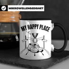 Läufer Tasse My Happy Place Finisher Motiv für Marathon & Ha – Schwarz [farbe:schwarz]