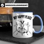 Läufer Tasse My Happy Place Finisher Motiv für Marathon & Ha – Blau [farbe:blau]