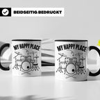 Drummer Tasse My Happy Place Spruch, Geschenkidee für Schlag – Schwarz [farbe:schwarz]