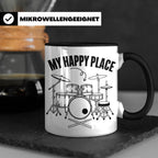 Drummer Tasse My Happy Place Spruch, Geschenkidee für Schlag – Schwarz [farbe:schwarz]