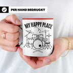 Drummer Tasse My Happy Place Spruch, Geschenkidee für Schlag – Rot [farbe:rot]