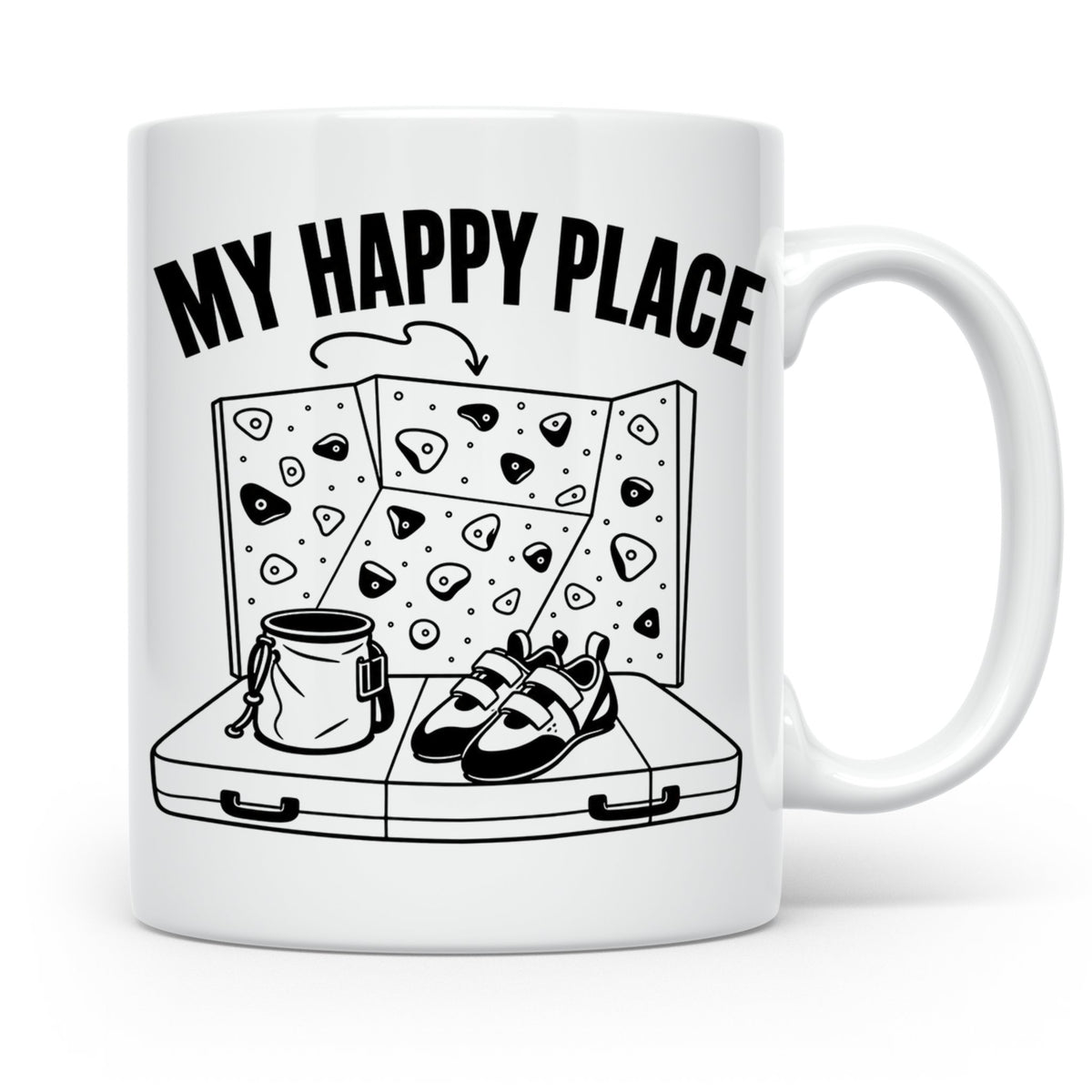 Bouldern Tasse My Happy Place Spruch Geschenkidee für Klette – Weiß [farbe:weiß]