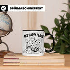 Bouldern Tasse My Happy Place Spruch Geschenkidee für Klette – Schwarz [farbe:schwarz]